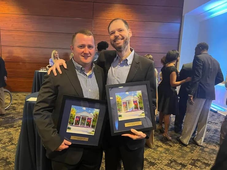 Brandon receiving a community award