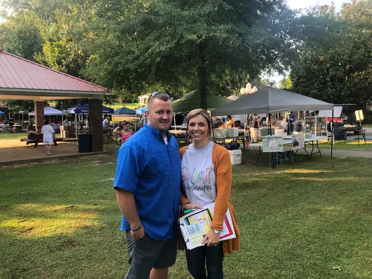 Brandon and Tamara at a Belmont community festival