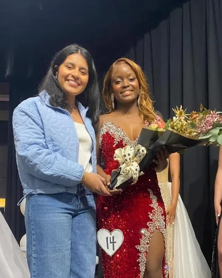 Selena presenting an award at a local pageant